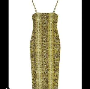 ASOS Straight Neck Snakeskin Slip Dress